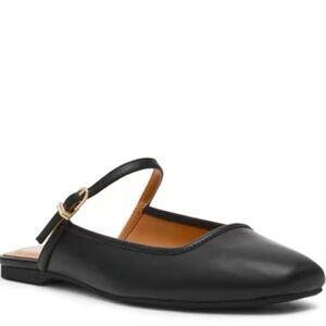 DV by Dolce Vita Black Leather Slingback Ballet Flat